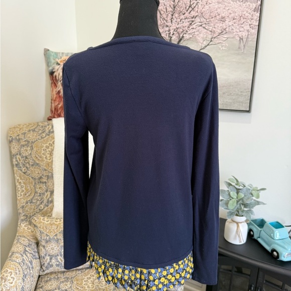 J. Crew Blue and Yellow Long Sleeve Blouse - Picture 4 of 6